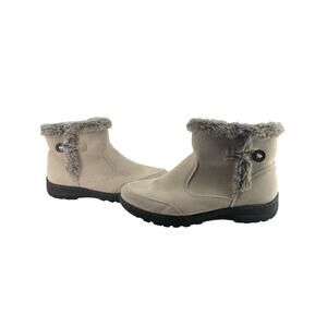 Khombu Women's Iris Plush Faux-fur "Cream" Suede Water Repellent Boots Size 9